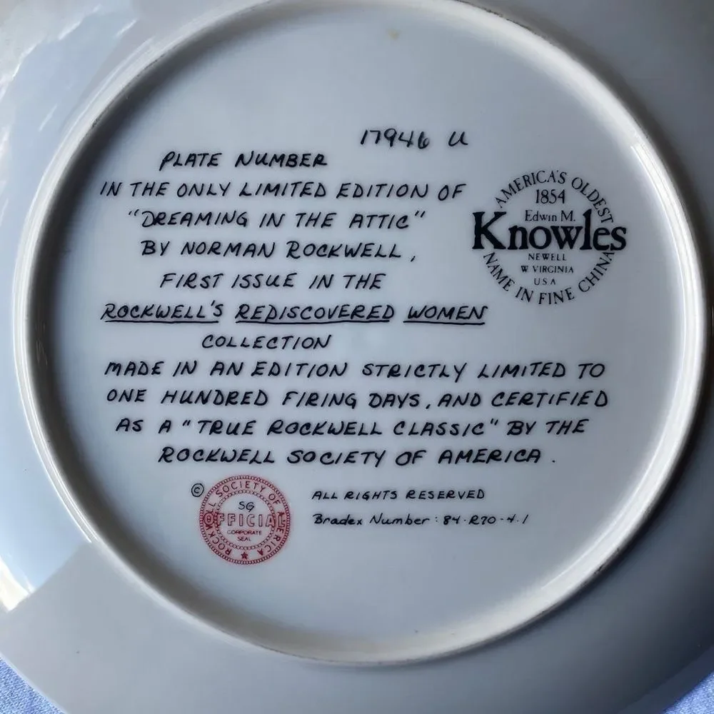 🔥3/$20🔥 Norman Rockwell “Dreaming in the Attic” collector plate